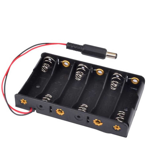 BATTERY HOLDER 6 X AA WITH DC2.1 POWER JACK