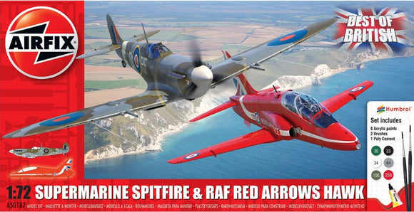 AIRFIX BEST BRITISH DBLE SPITFIRE & HAWK 1:72 A50187