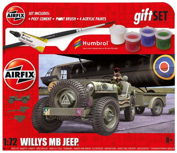 AIRFIX 1:72 WILLYS MB JEEP GIFT SET A55117A