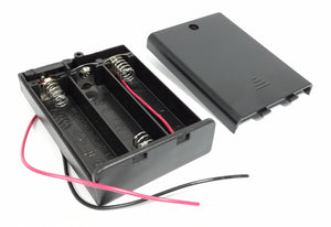BATTERY HOLDER 3x AA WITH COVER & SWITCH