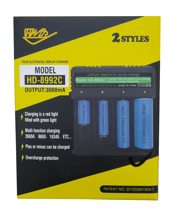 CHARGER MULTI FOUR SLOT 18650/266500/16340 HD-8992A