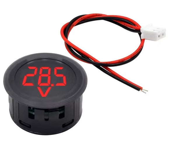 Digital Voltmeter Display 4-100VDC Round Red