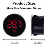 Digital Voltmeter Display 4-100VDC Round Red