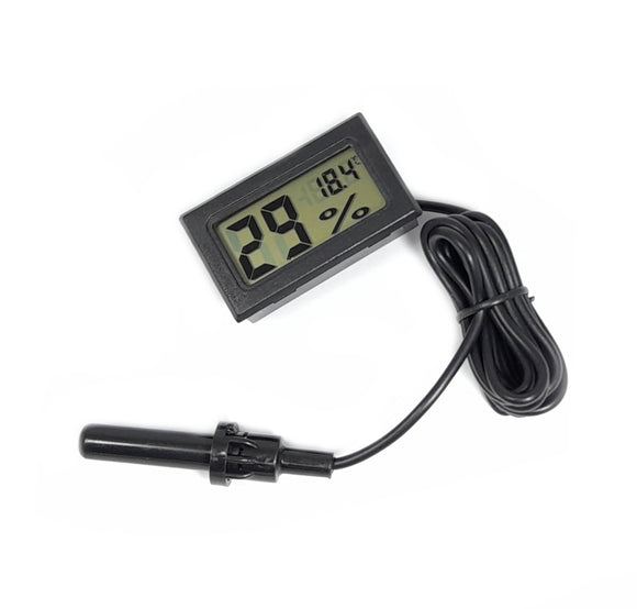 Electronic Temperature & Humidity Meter W/Probe FY-12 Black