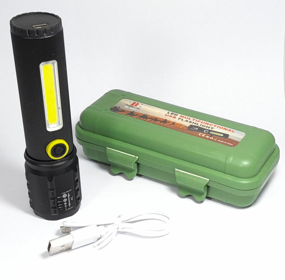 LED FLASHLIGHT & COB WITH USB CHARGE CABLE AT-102