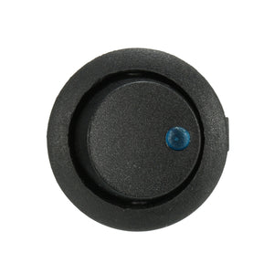 ROCKER SWITCH 16A12VDC 3PIN ROUND BLUE LED 20mm