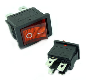 ROCKER SWITCH WITH RED LED 10A 250VAC 15x21mm KCD1-4