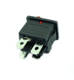 ROCKER SWITCH WITH RED LED 10A 250VAC 15x21mm KCD1-4