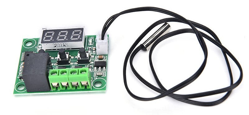 XH-W1209 Digital Thermostat Module - DC 12V, NTC 10K Sensor 3950, Red Display (Used)