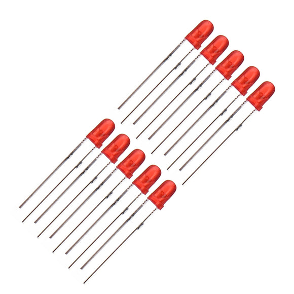 LED 3mm DIFF RED 620-630nm 1.8-2.3V 20mA_10PC