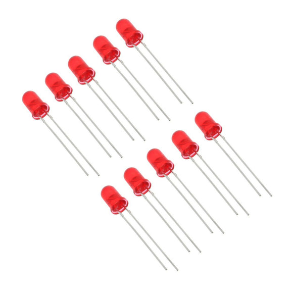 LED 5mm DIFF RED 2.3V 630nm 20mA_10PC