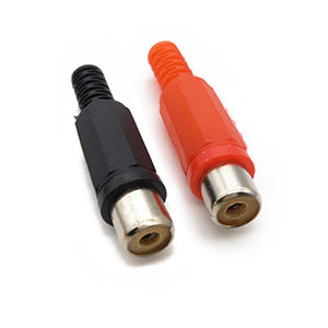 SOCKET RCA INLINE 1PC (RED OR BLACK)
