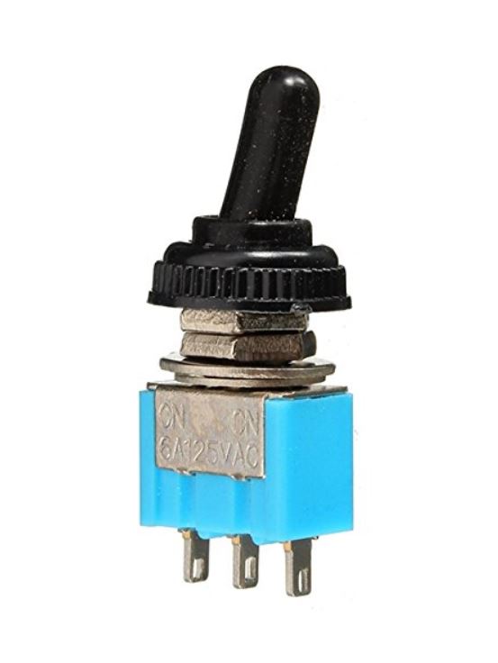 TOGGLE SWITCH MINI ON-ON 6A 125V 3PIN WATERPROOF BOOT SPDT